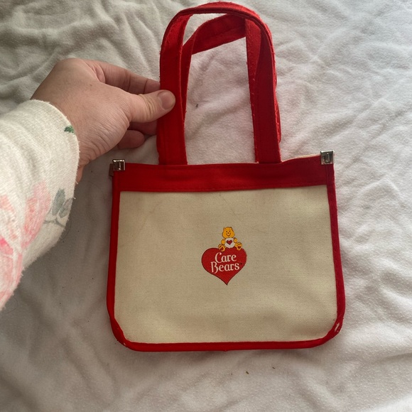 vintage 1982 Care Bears mini handbag featuring Funshine Bear & Tenderheart - Picture 2 of 8